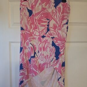 Lilly Pulitzer Pink & Blue Asymetrical Floral Skirt